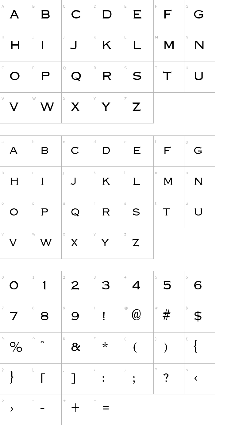 Character Map Cupro Display Caps SSi Font