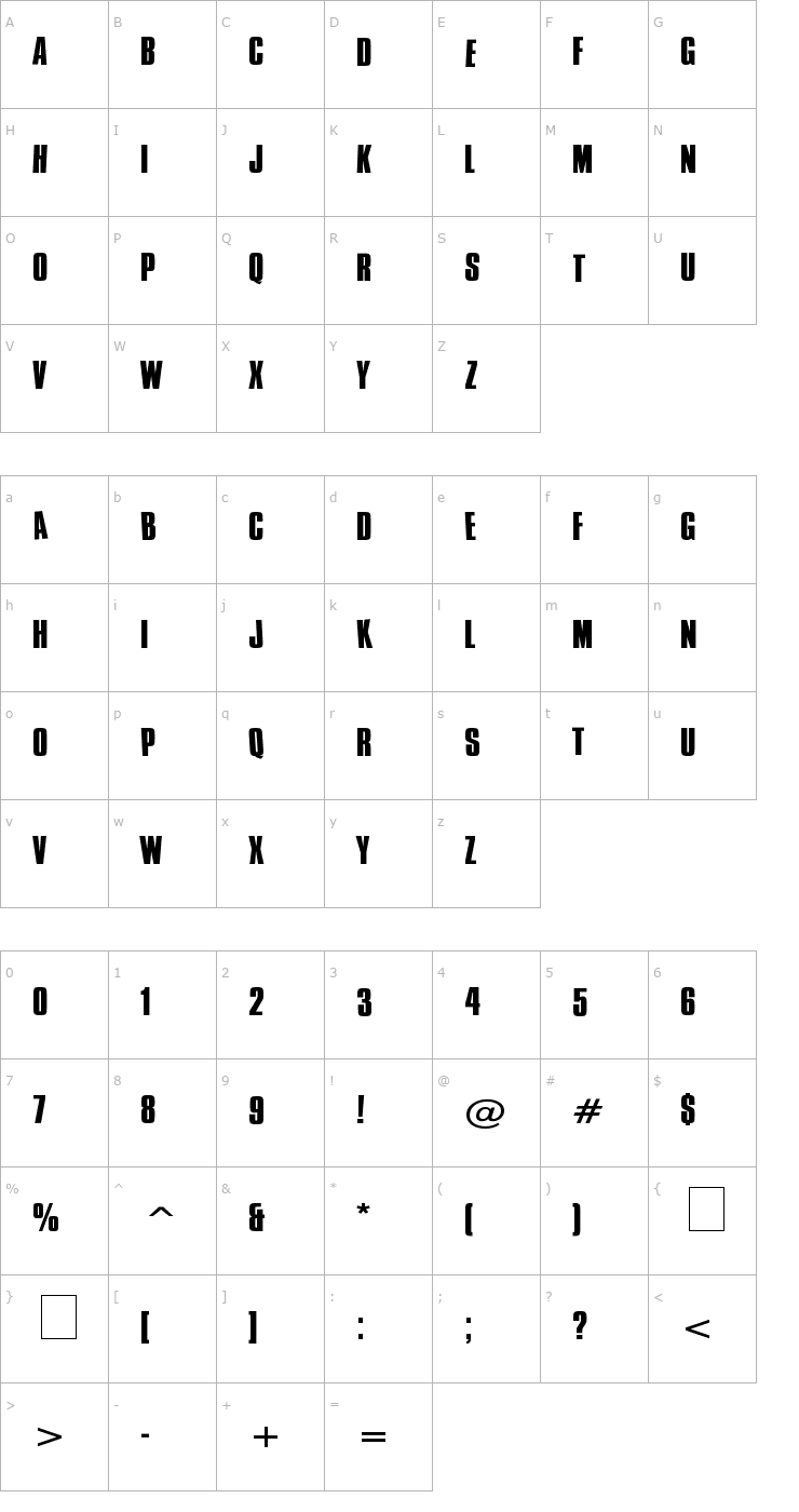 Character Map Cure - Wild Moog Swing Font