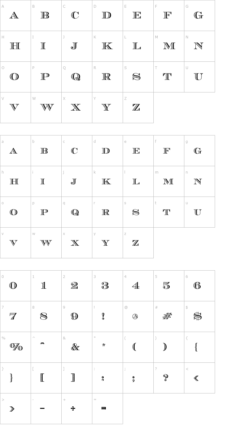 Character Map Currency Regular Font