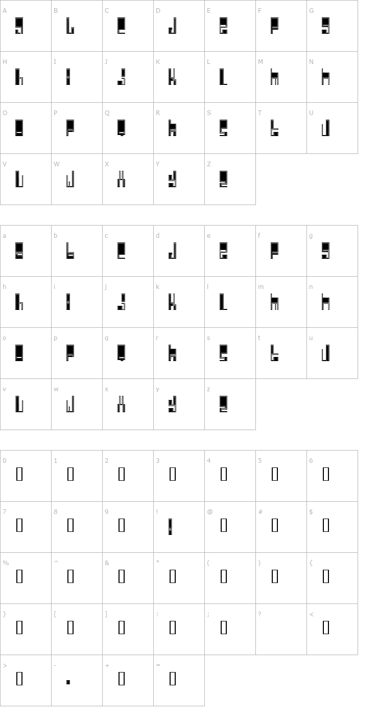 Character Map Cyberjimmy Font