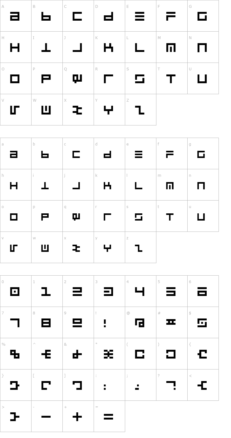 Character Map Cyberspeak Font