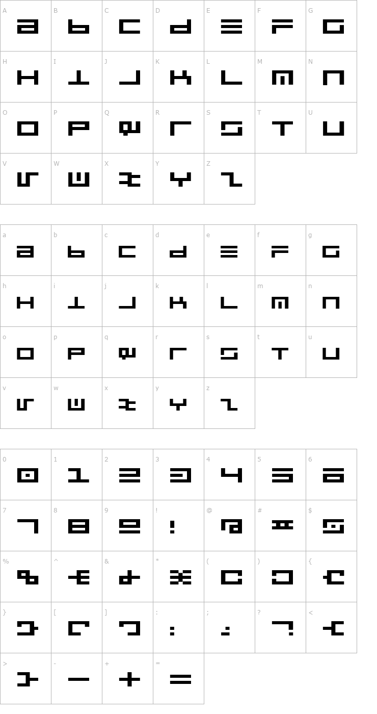 Character Map CyberspeakExtended Font