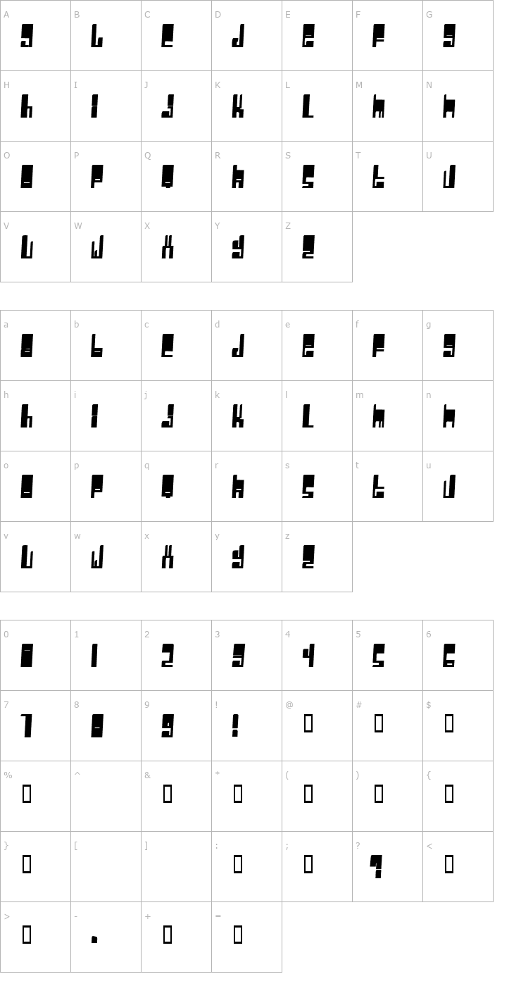 Character Map Cyberwhiz Font