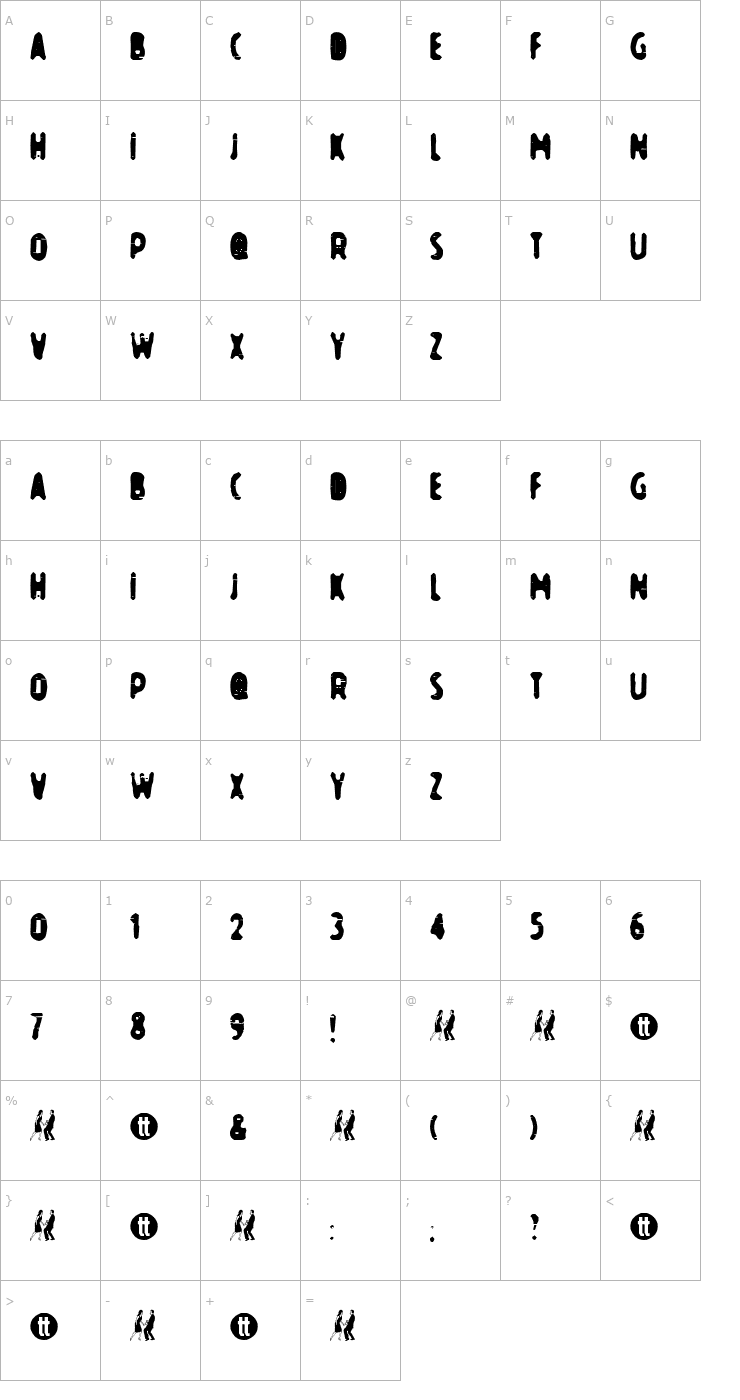 Character Map Cynic Font