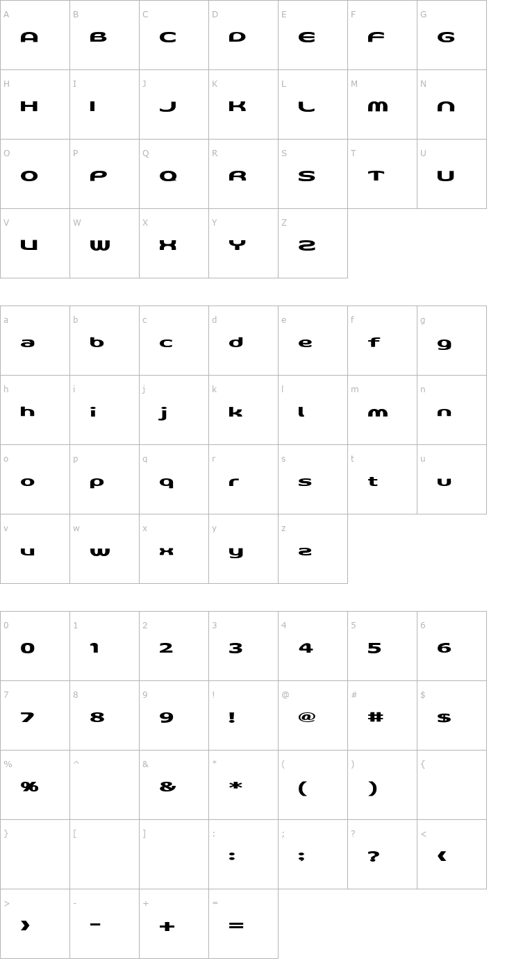 Character Map D3 Archism Font