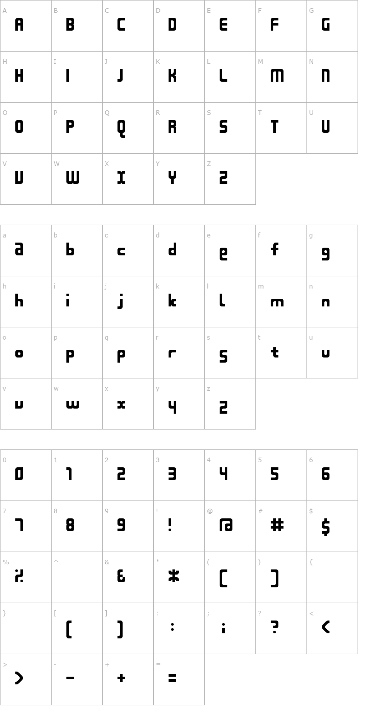 Character Map D3 Beatmapism Curve Font