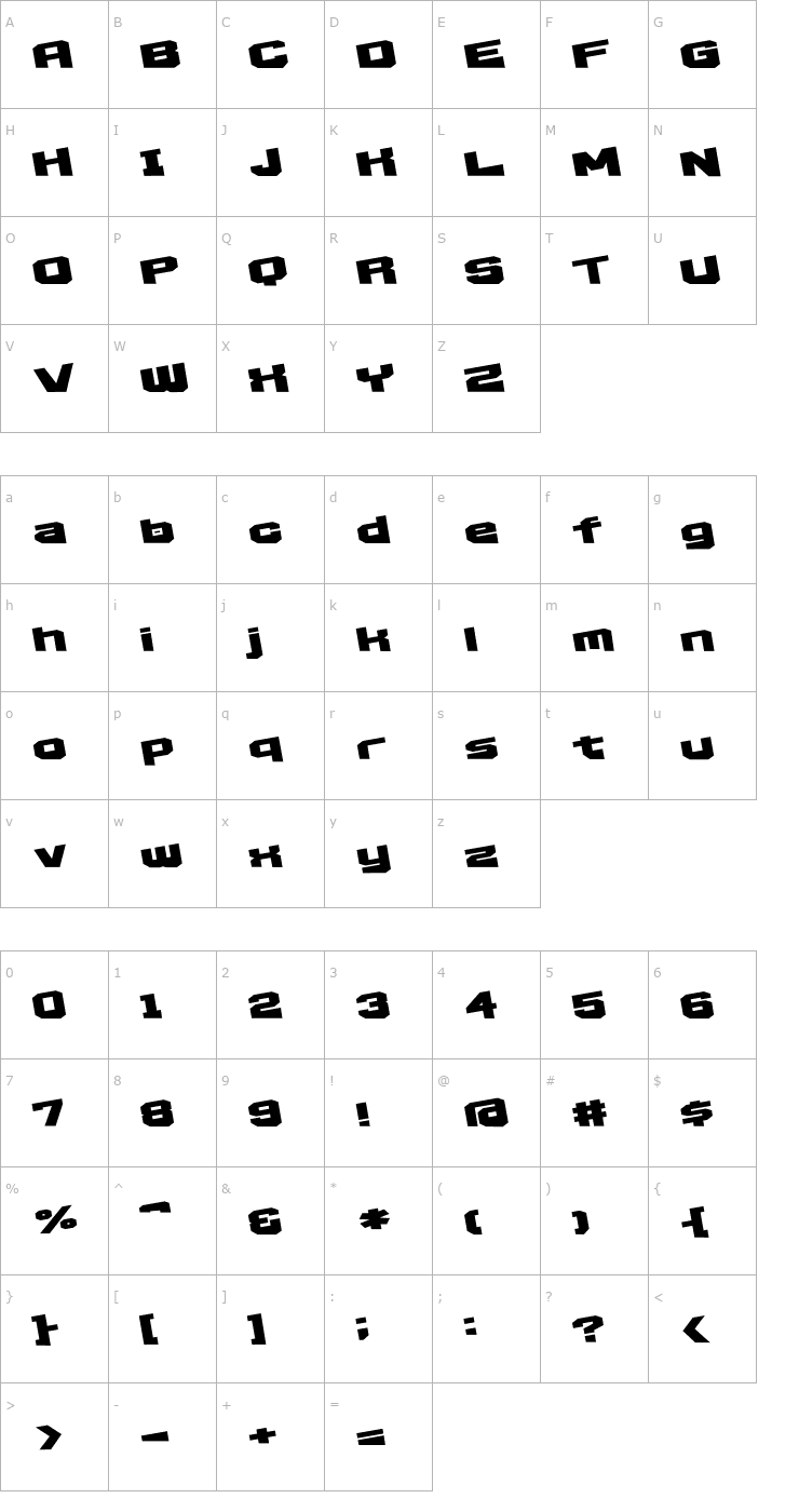 Character Map D3 Egoistism extra Font