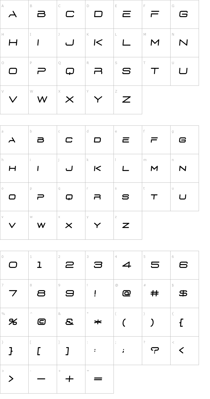 Character Map D3 Euronism italic Font