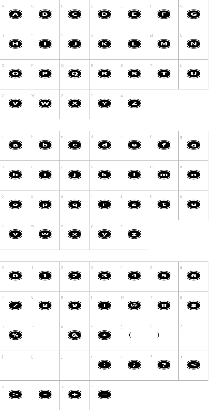 Character Map D3 Mochism Font