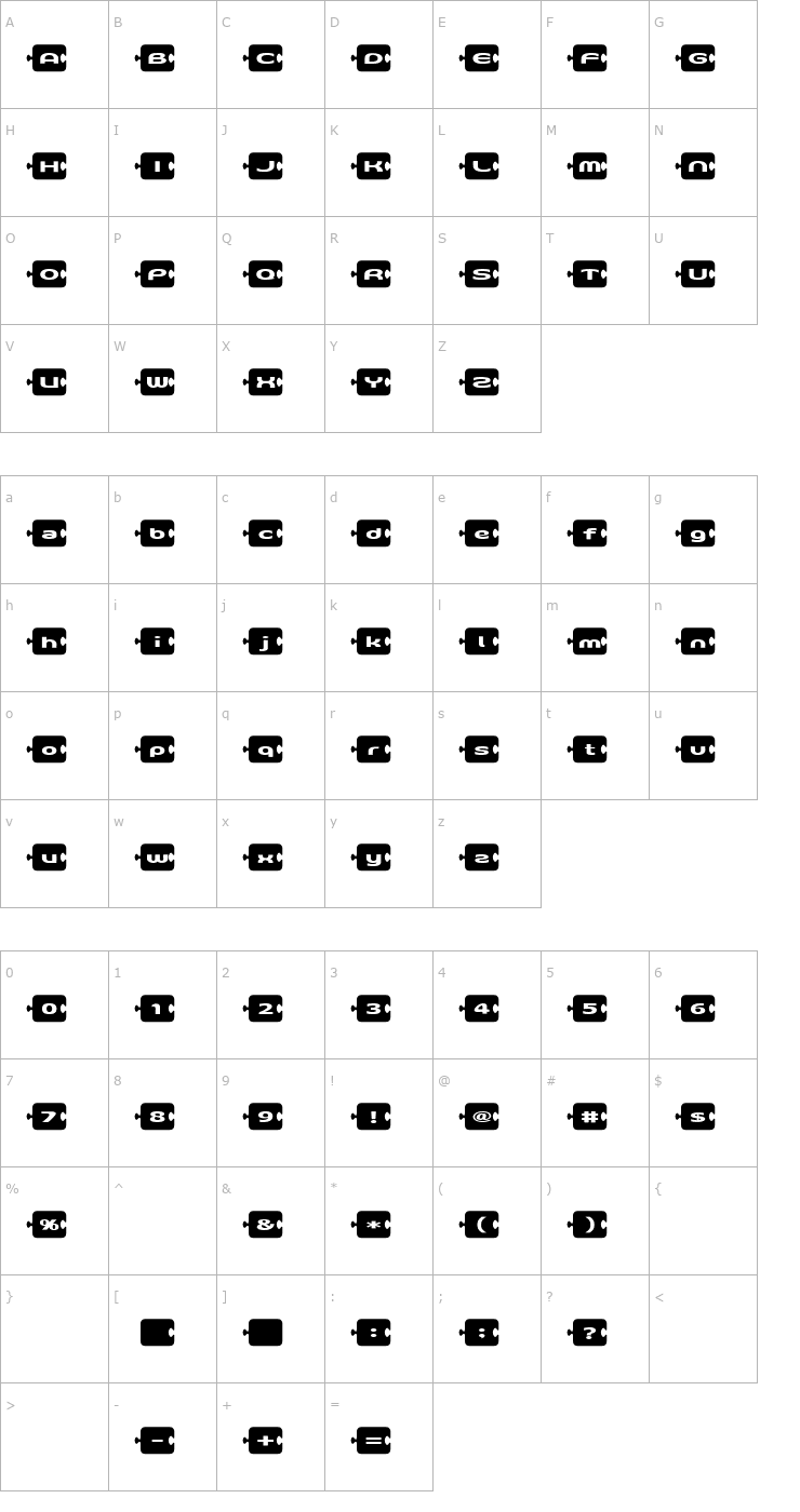 Character Map D3 PazzlismA Font