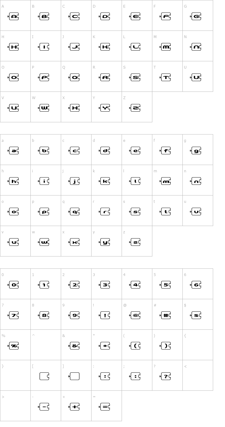 Character Map D3 PazzlismB Font