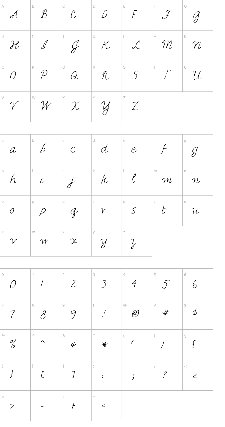 Character Map Dado Regular Font
