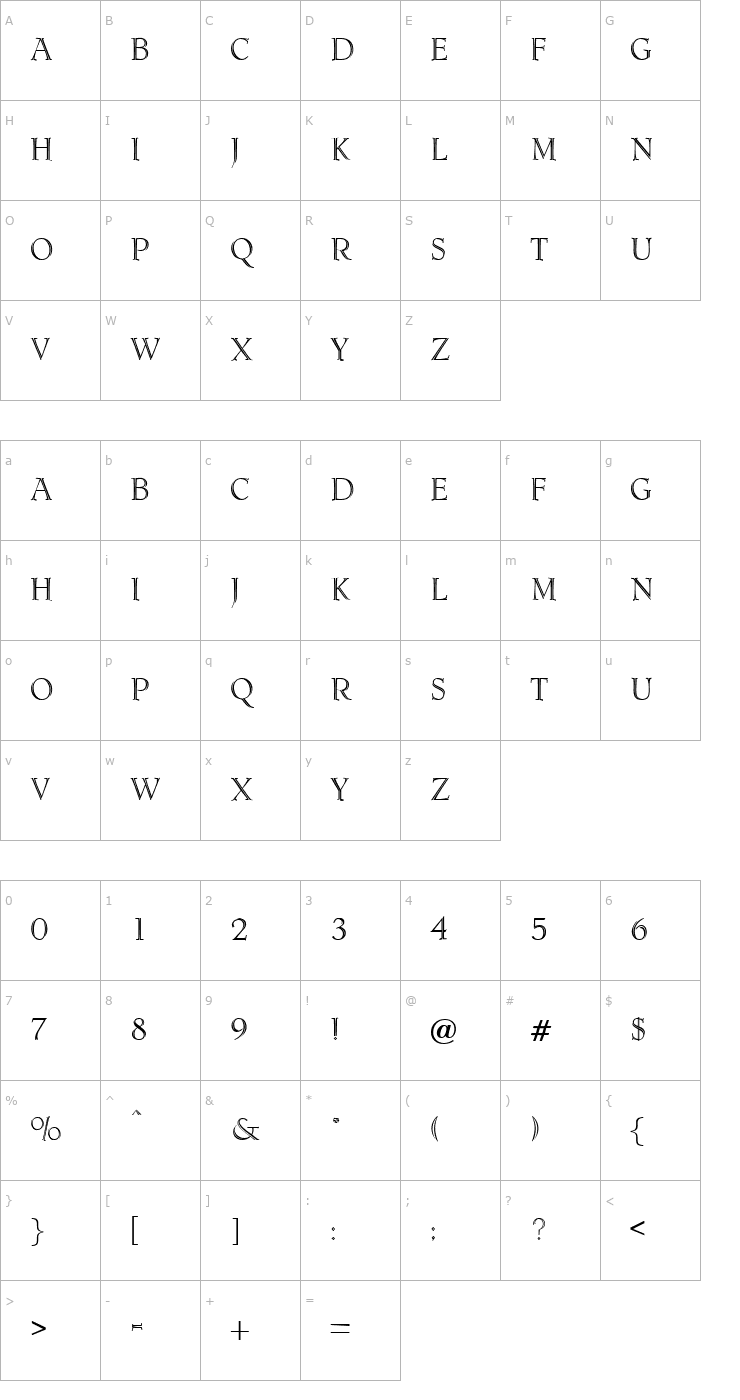 Character Map Dagenham-Regular Font