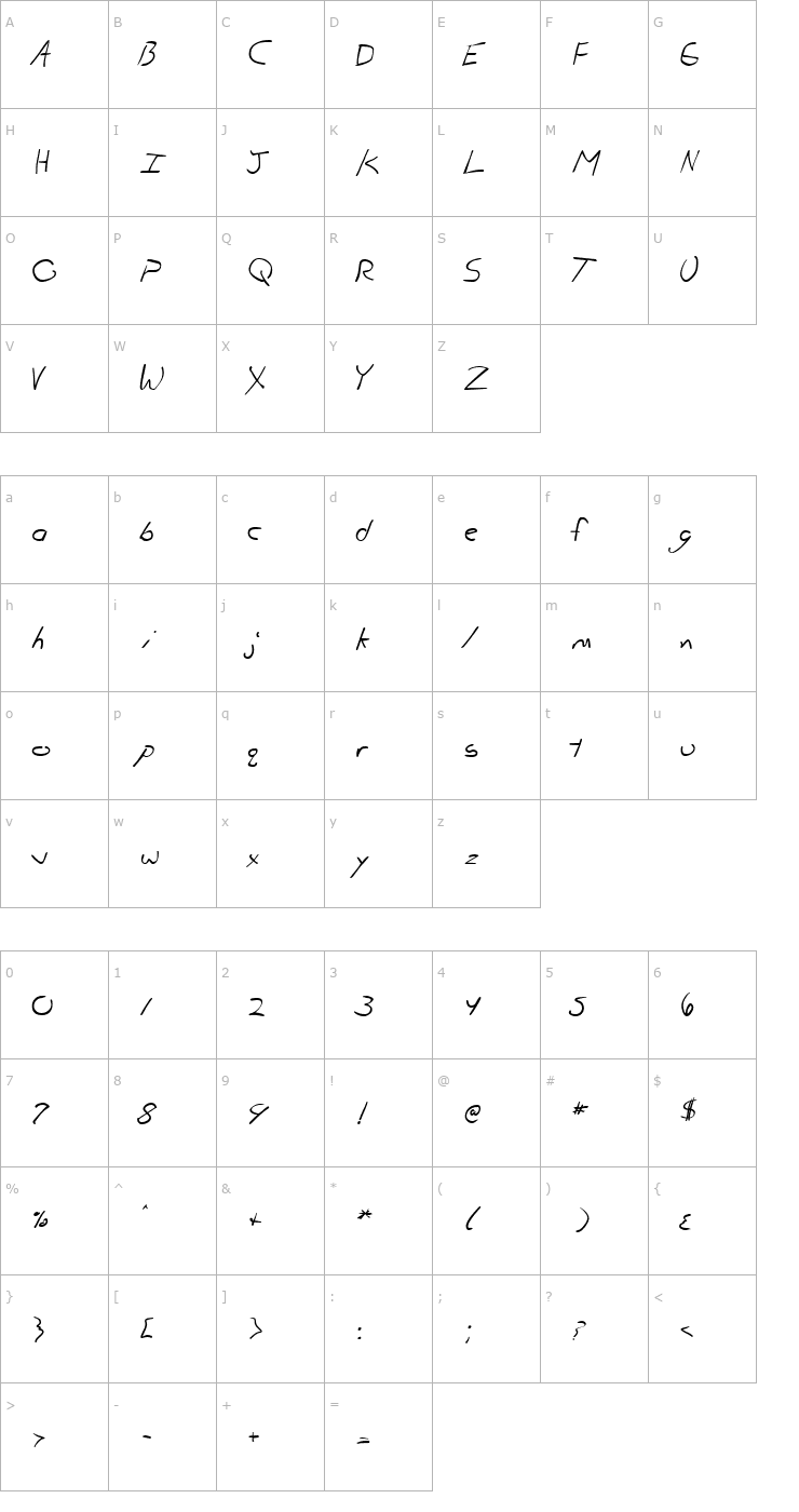 Character Map DahmerBits Font