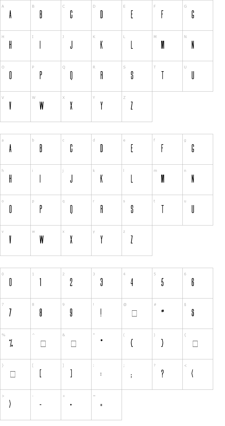 Character Map Daily Medium Font