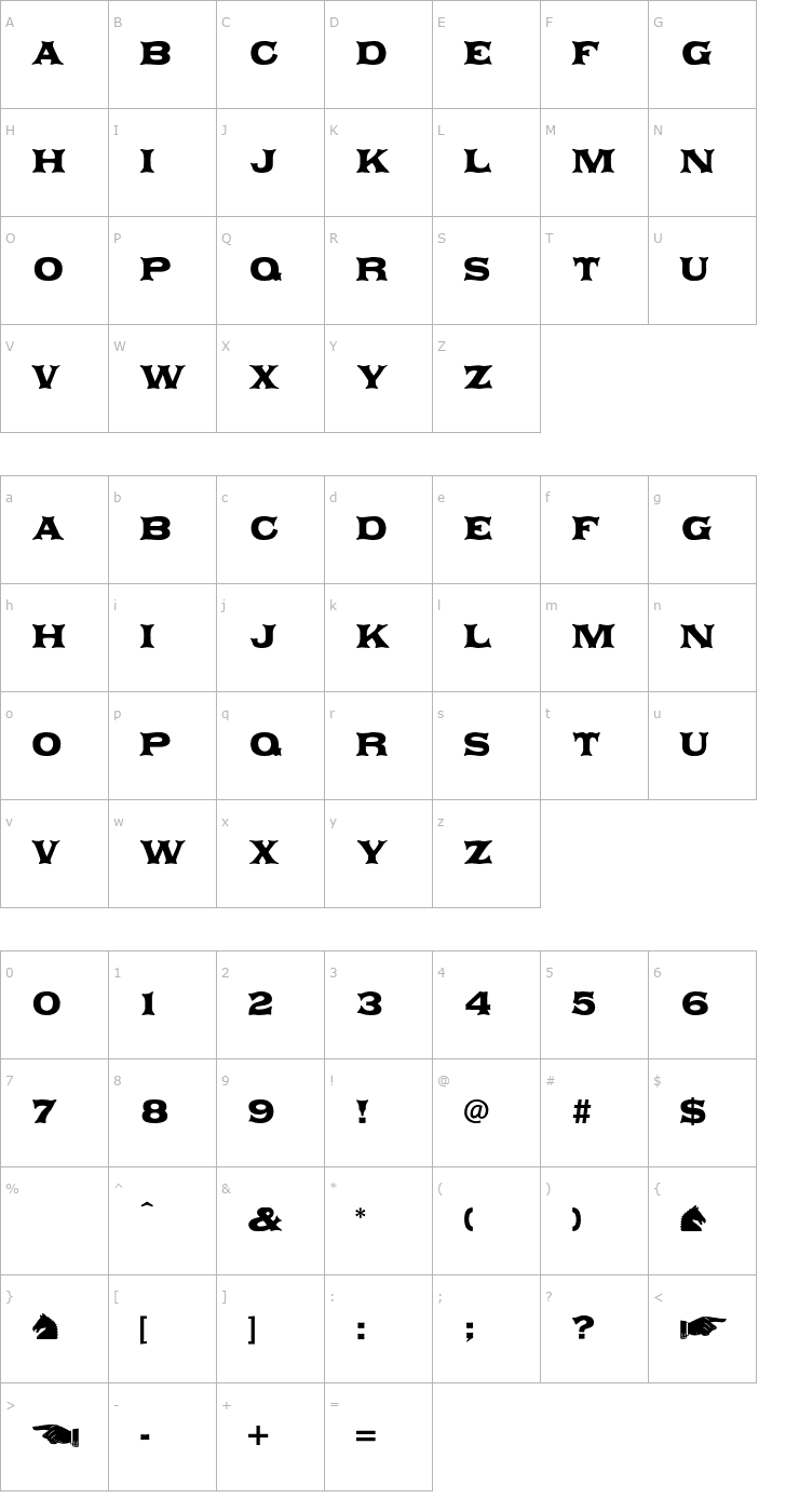 Character Map Daisy-Regular OTF Font