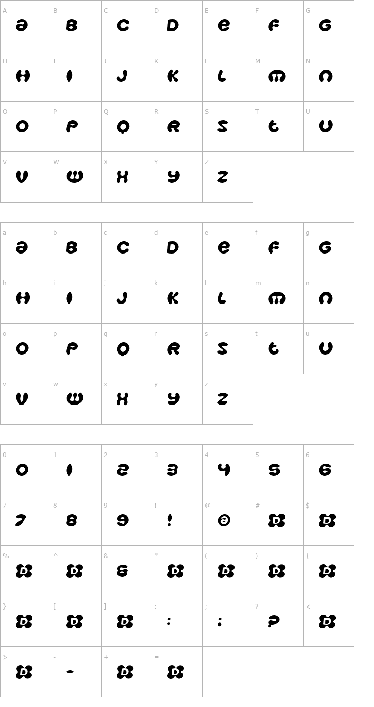 Character Map DaisyChain Font