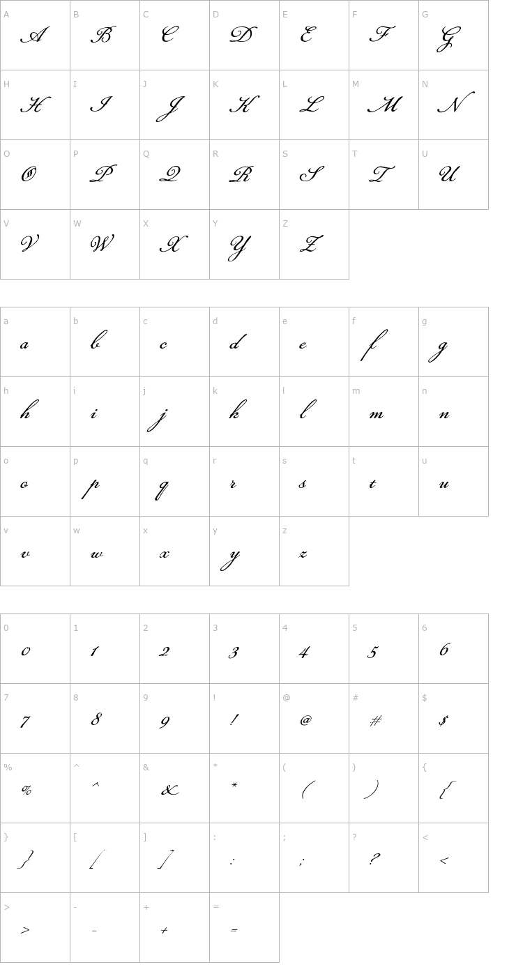 Character Map DaisyLau Font