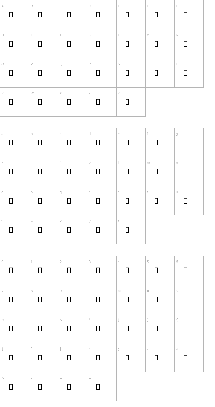 Character Map DalyHand Font