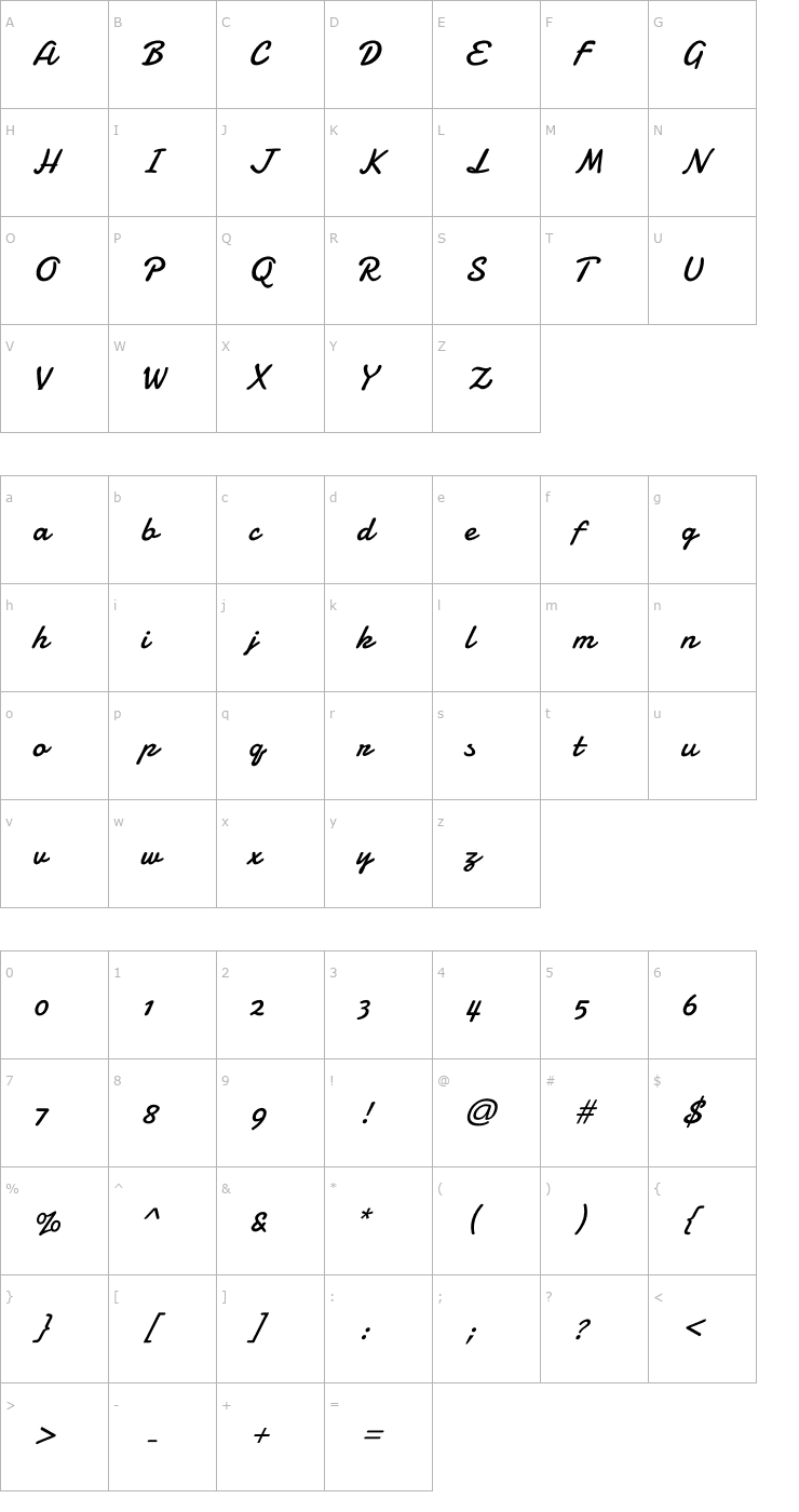 Character Map Damion Font