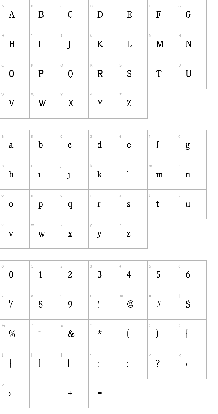 Character Map DanielBecker-Light Font