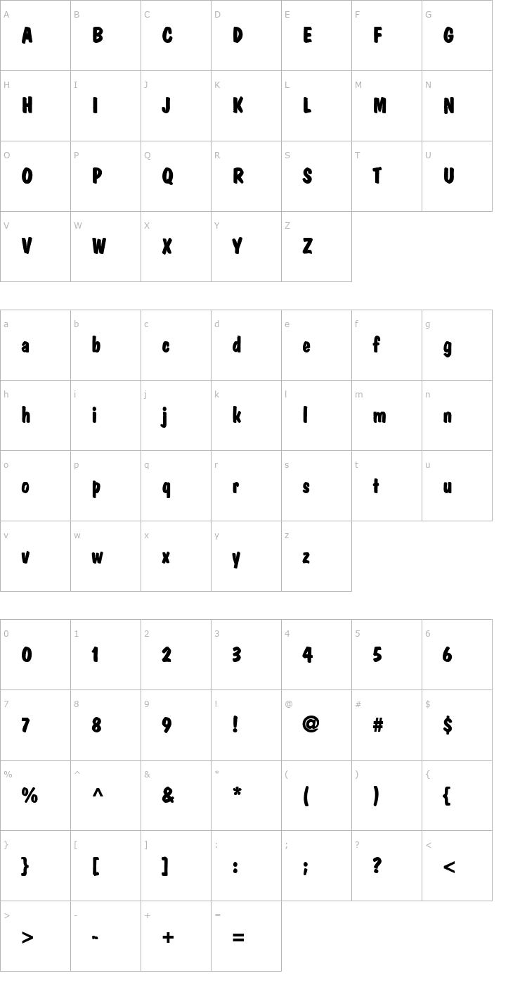 Character Map Danto Bold Font