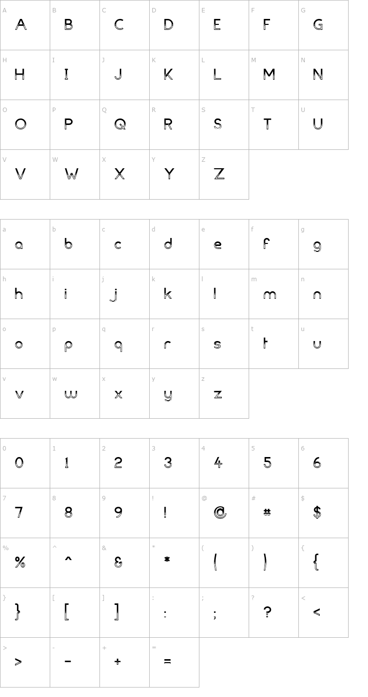 Character Map Dark Bastion Font