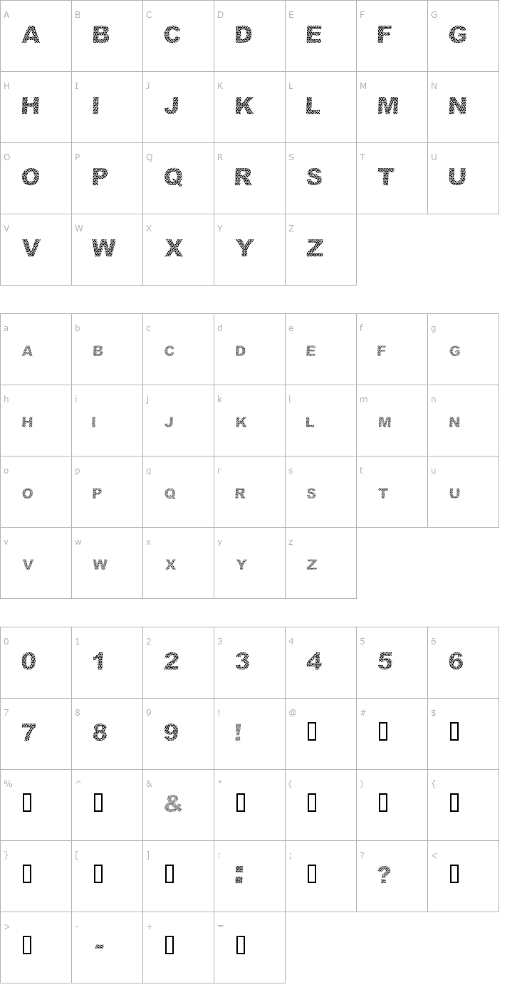 Character Map dark skin Font