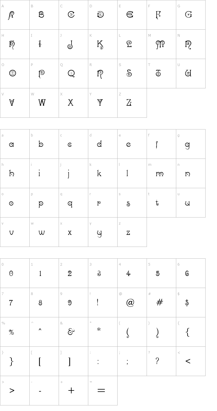 Character Map Darling Font