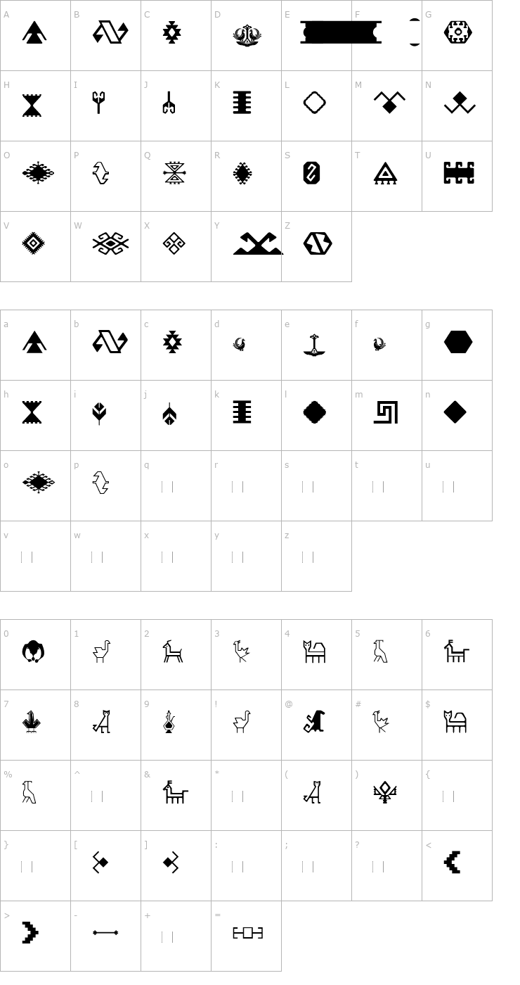 Character Map Dastafarin-Regular Font