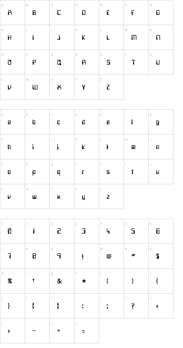 Character Map Data Pro Font