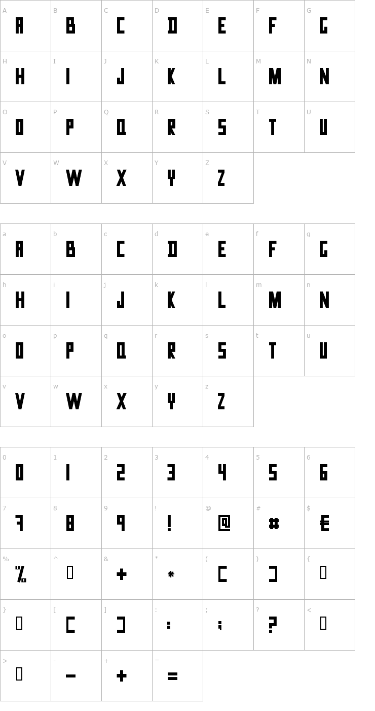 Character Map Data Trash Font