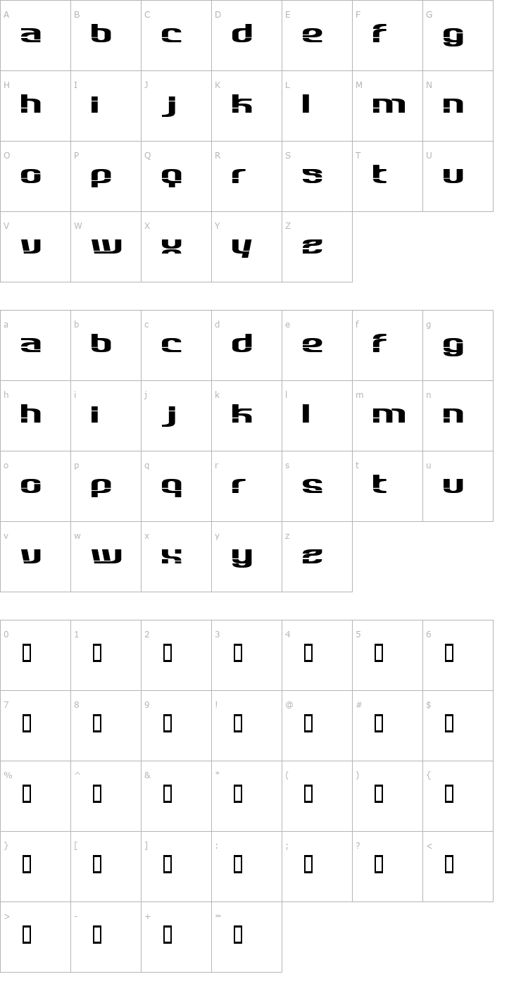 Character Map Datapad Font
