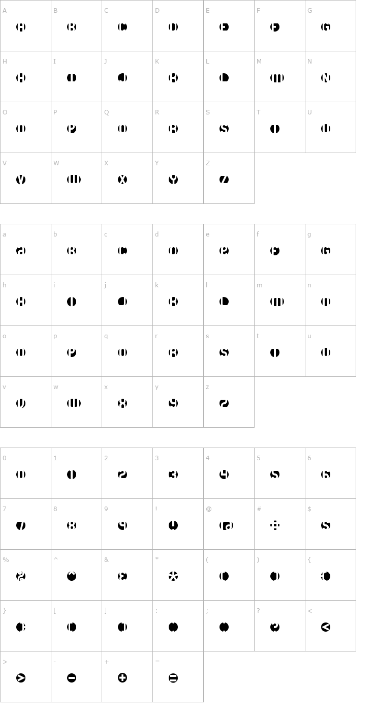 Character Map DB Layer 3 BRK Font