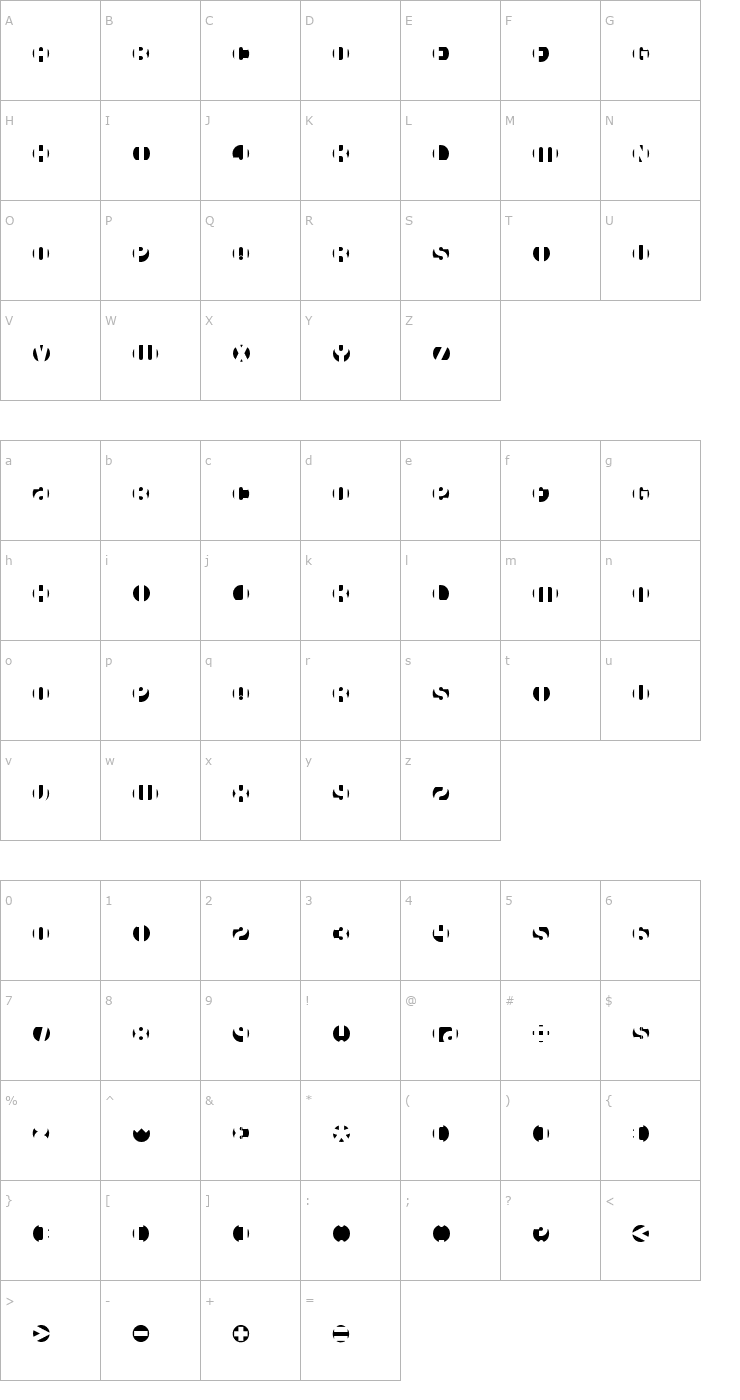 Character Map DB Layer 4 BRK Font