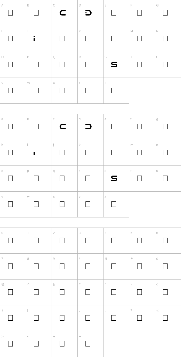 Character Map DCSi Font