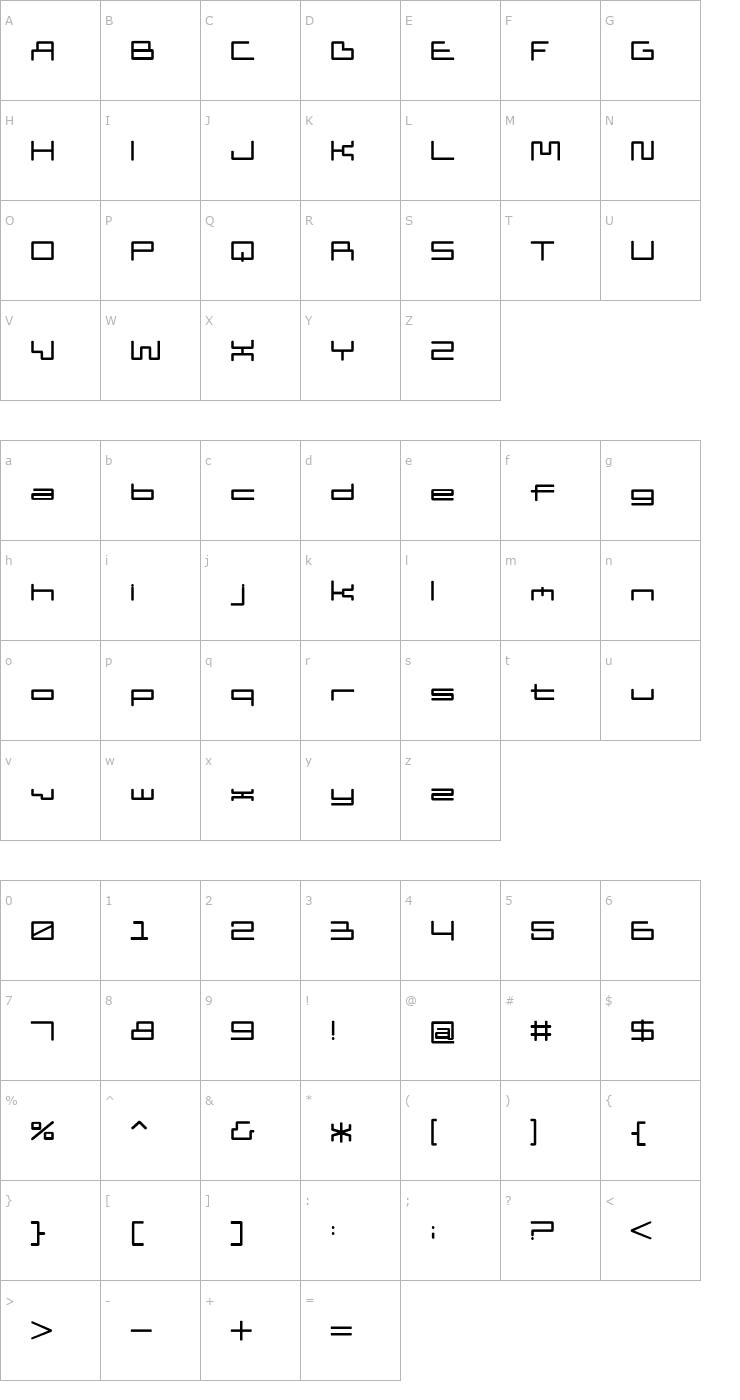 Character Map DDD Pipe Font