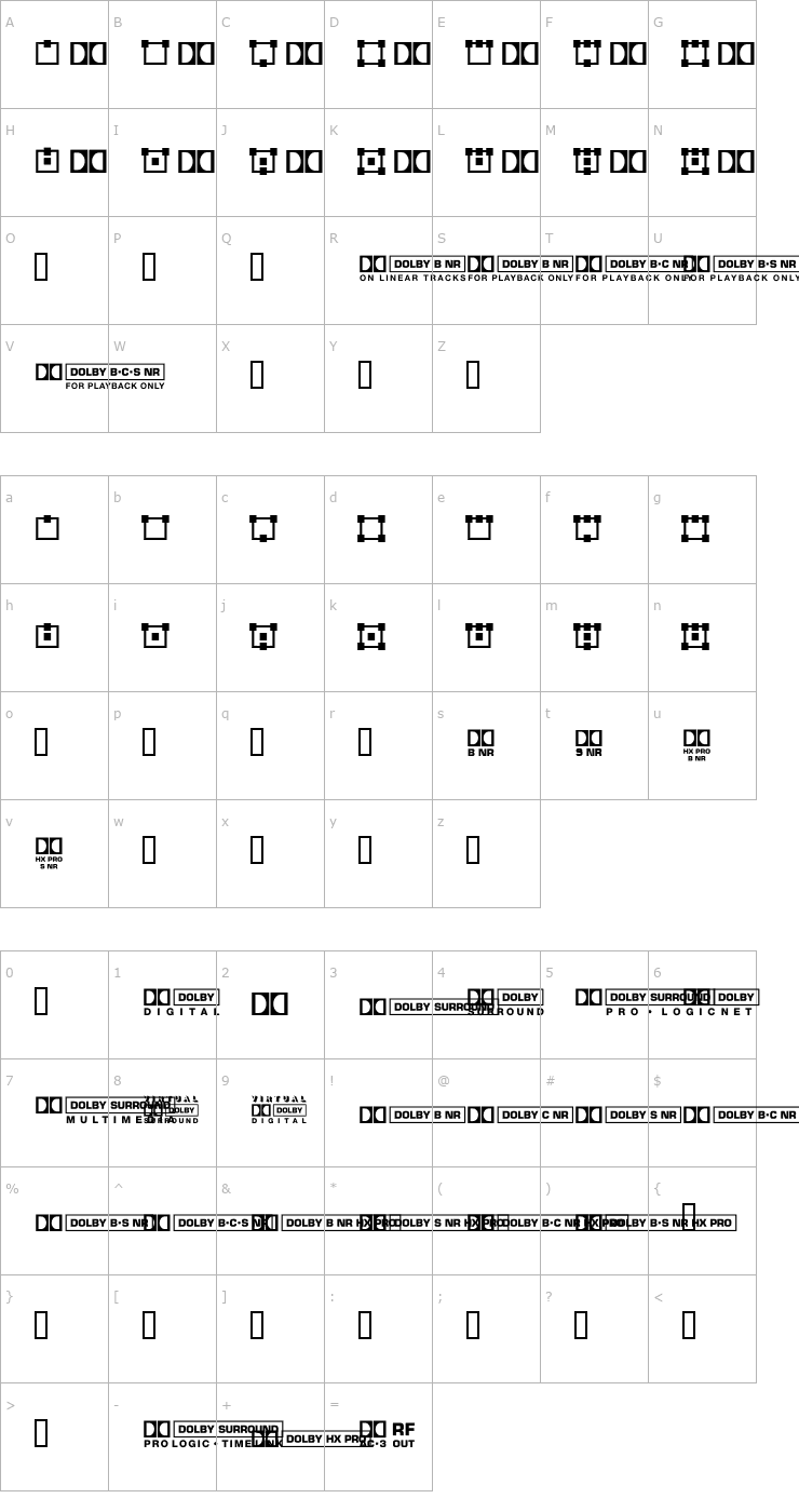 Character Map DDLogo Font