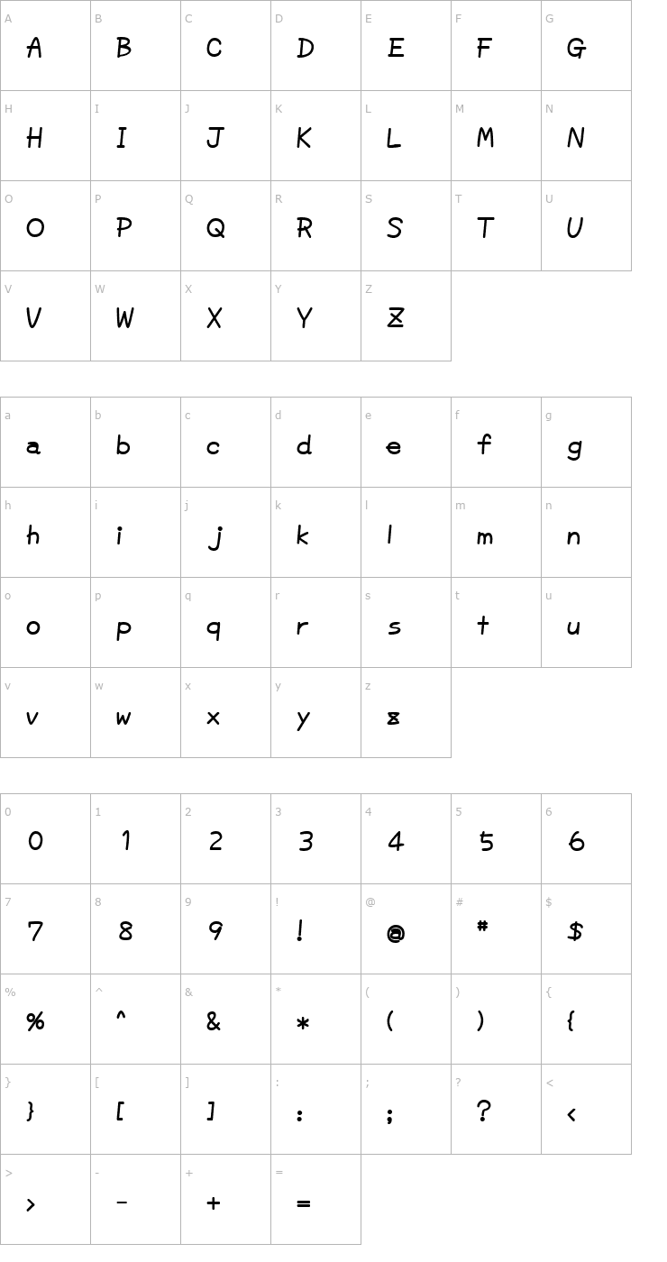 Character Map DDmerrow Font