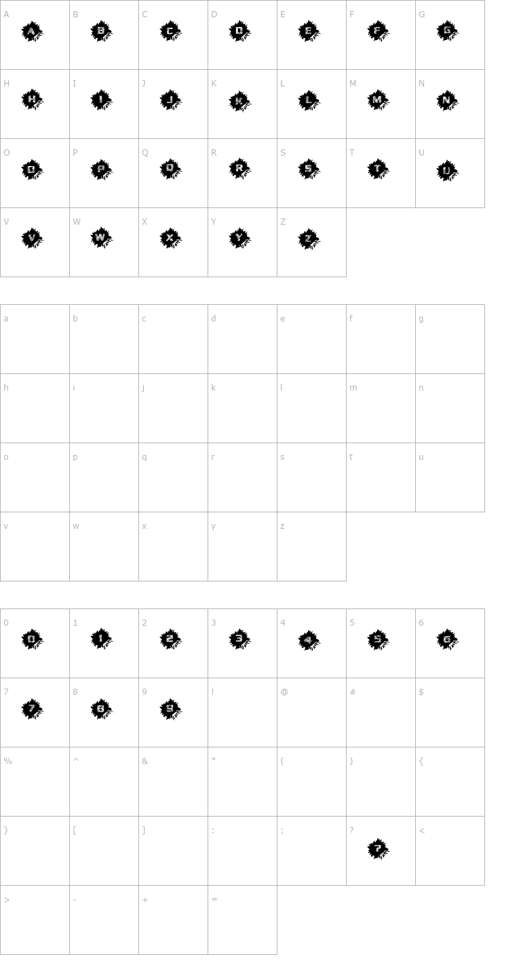 Character Map Dead CircuitRegular Font