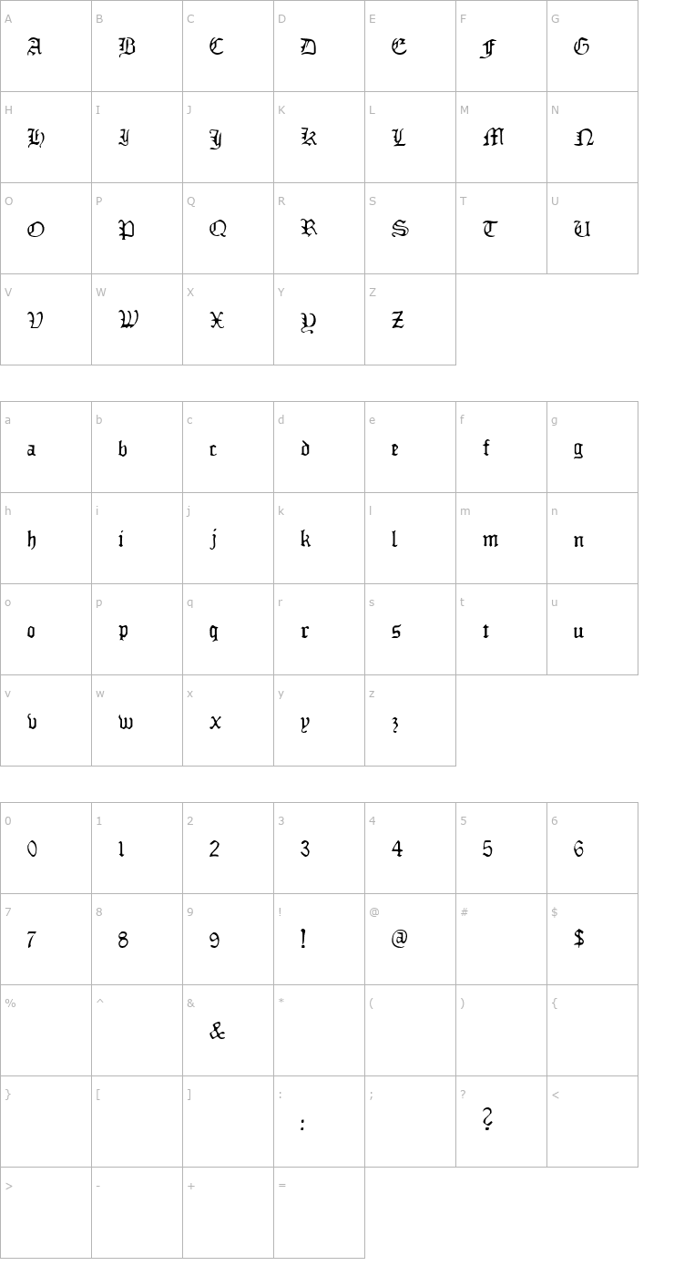 Character Map Deadly Breakfast Font