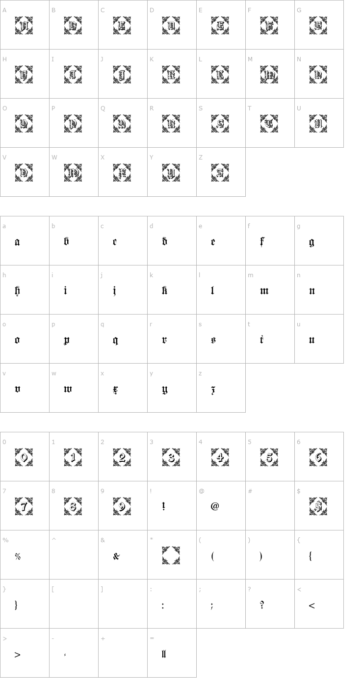 Character Map Dearest Friend lite Font