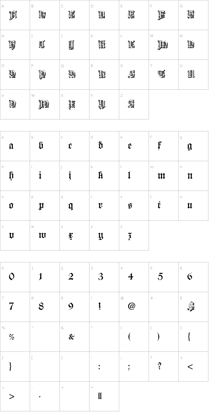 Character Map Dearest Open Font