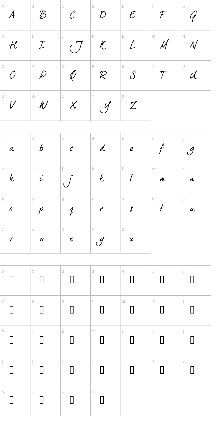 Character Map dearJoe 5 CASUAL trial Font