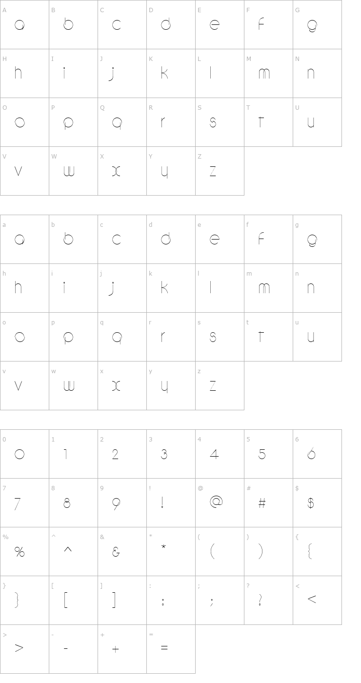 Character Map Debevic Circular Font