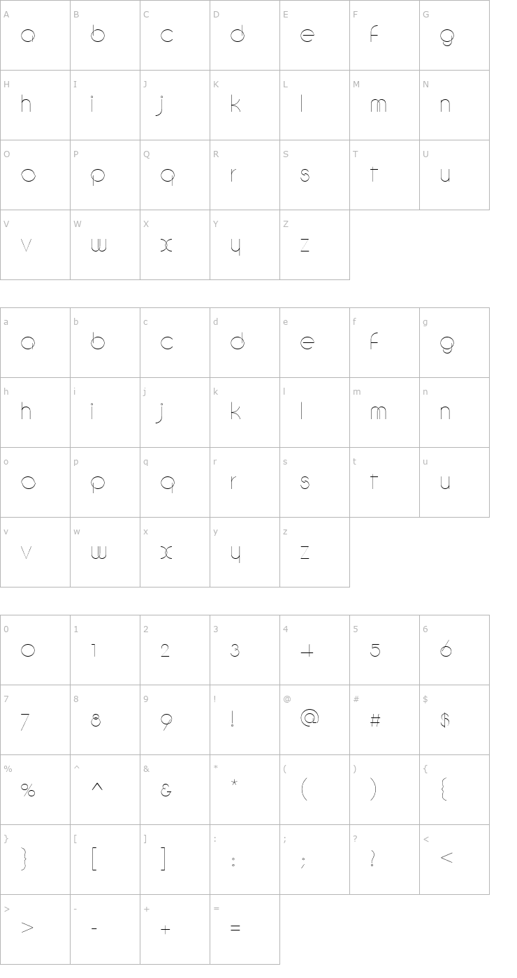 Character Map DebevicCircular Font