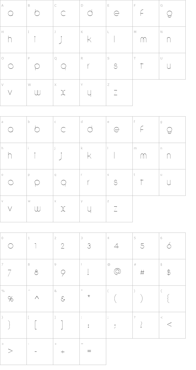Character Map DebevicCircular Regular Font