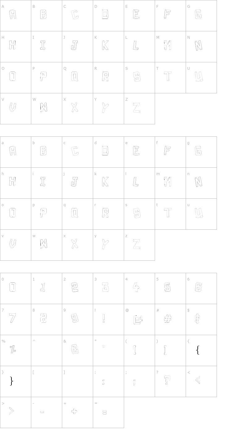 Character Map Decade 3d Font