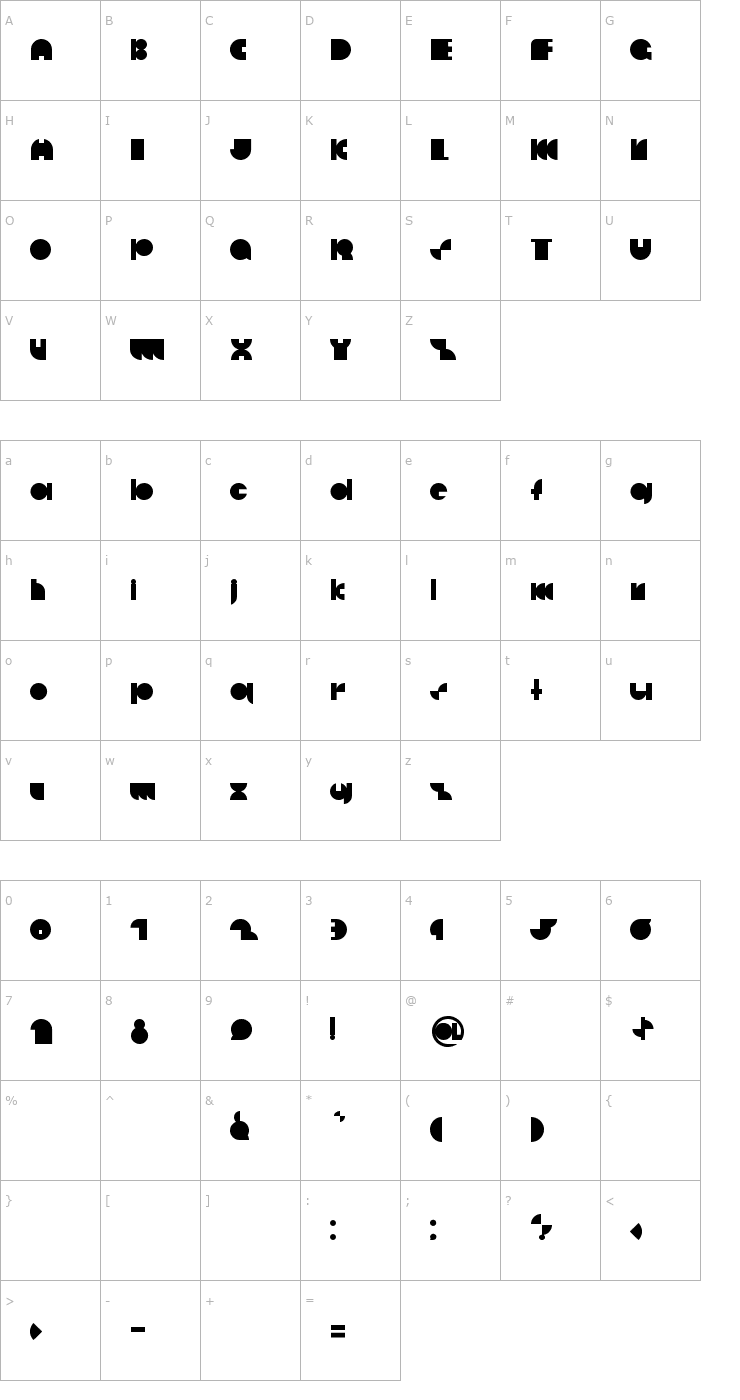 Character Map Decco Disco Font