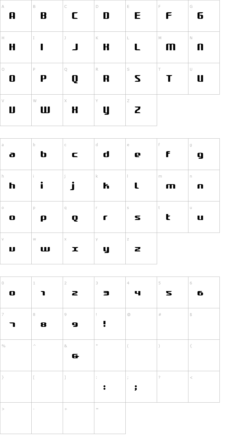 Character Map Decipher Font